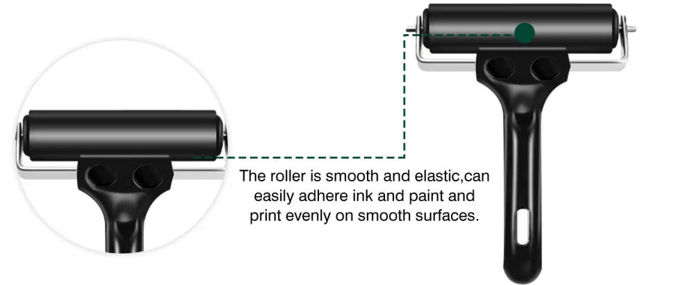 Lydia's Deal Rubber Roller Brayer for Printmaking, Ink Roller Tool Brayer Rollers for Crafting, Printing, Inking and Stamping (4-Inch, Black) - rubber brayer roller-roller