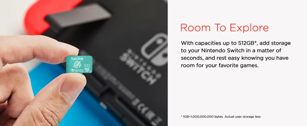SanDisk 512GB microSDXC-Card, Licensed for Nintendo -Switch - SDSQXAO-512G-GNCZN Animal Crossing Leaf 512GB - product information 4