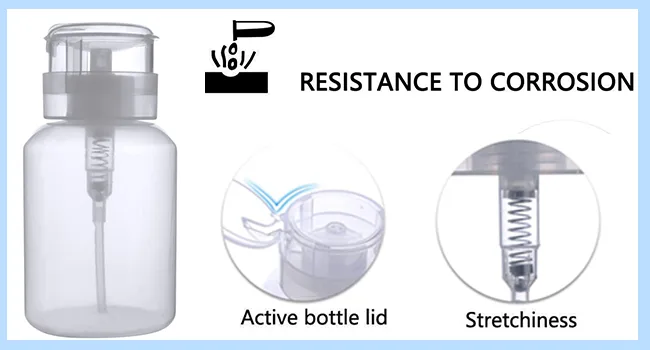 Biutee Cleaner Bottle Clear Bottle 1 PCS Push Down Empty Lockable Pump Dispenser Bottle for Nail Polish and Makeup Remover 200ml (1 PCS) - product information 13