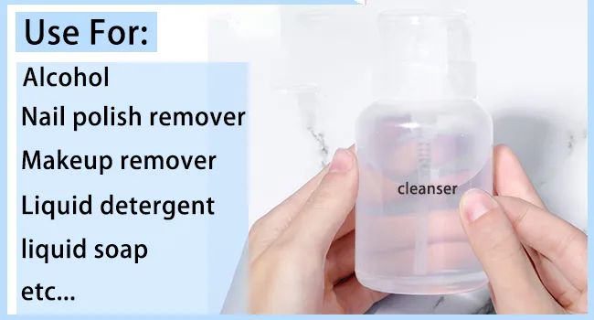 Biutee Cleaner Bottle Clear Bottle 1 PCS Push Down Empty Lockable Pump Dispenser Bottle for Nail Polish and Makeup Remover 200ml (1 PCS) - product information 17