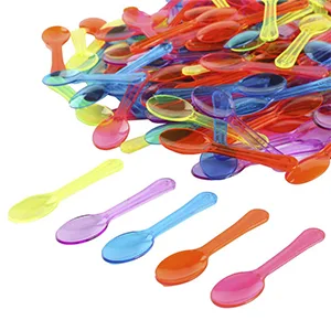 Gmark 200pc 3" Colored Taster Spoons Plastic Mini Spoons Multi-Color, Assorted Ice Cream Spoons Dessert Spoons Multi Colors1 Box Set GM1002C 200ct Multicolor - Gmark Plastic Taster Spoons