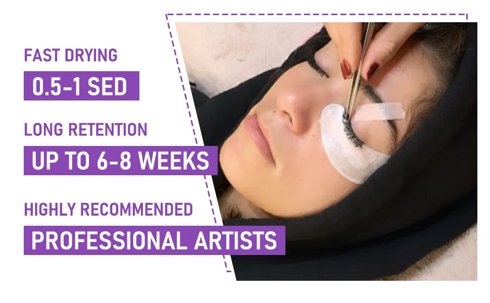 VEYES INC Eyelash Extension Glue - Extra Strong Professional Lash Glue 5ml | 1 Sec Drying time | Retention - 8 Weeks | Black Adhesive for Semi-Permanent Extensions Professional Use Only - lash extensions glue