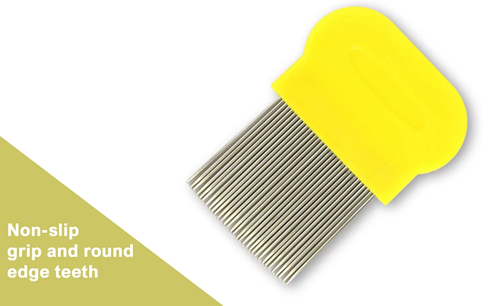 1 Piece Yellow Nitty Gritty Hair Nit Comb Remove Head Nits Stainless Steel Teeth Nit Combs For Kids Adults And Pets - product information 6