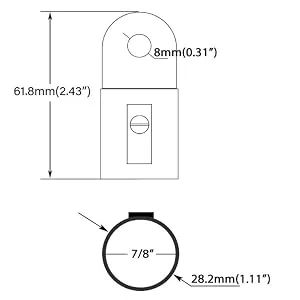 MX Bimini Top Fitting Hardware Set Fit 7/8",Boat Jaw Slide,Cap Eye End,Deck Hinge(6pcs) - product information 3