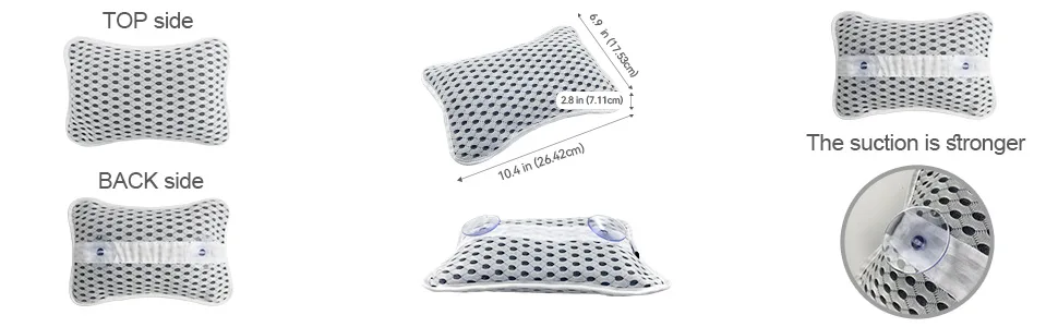 Conbella Luxury Bath Pillows for tub, Slip Resistant Waterproof Bath Pillows for tub Neck and Back Support with 2 Strong Suction Cups, Relaxing Spa Essentials. - product details