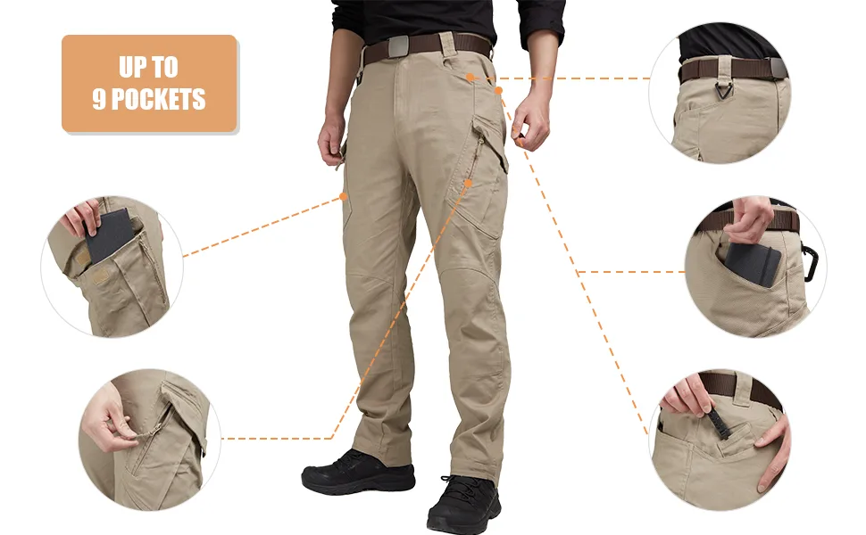 FEDTOSING Tactical Pants for Men with 9 Pockets Cotton Cargo Work Military Trousers Stretch Hiking Combat Rip-Stop Pants Navy Blue 36W x 30L - product information 11