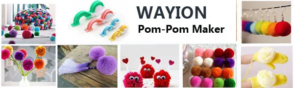 Wayion Pom Pom Maker Art DIY 4 Size Fluff Ball Bobble Weaver Needle Craft Knitting Wool Tool Kit with a Thread Cutter Scissors - Pom-Pom Maker