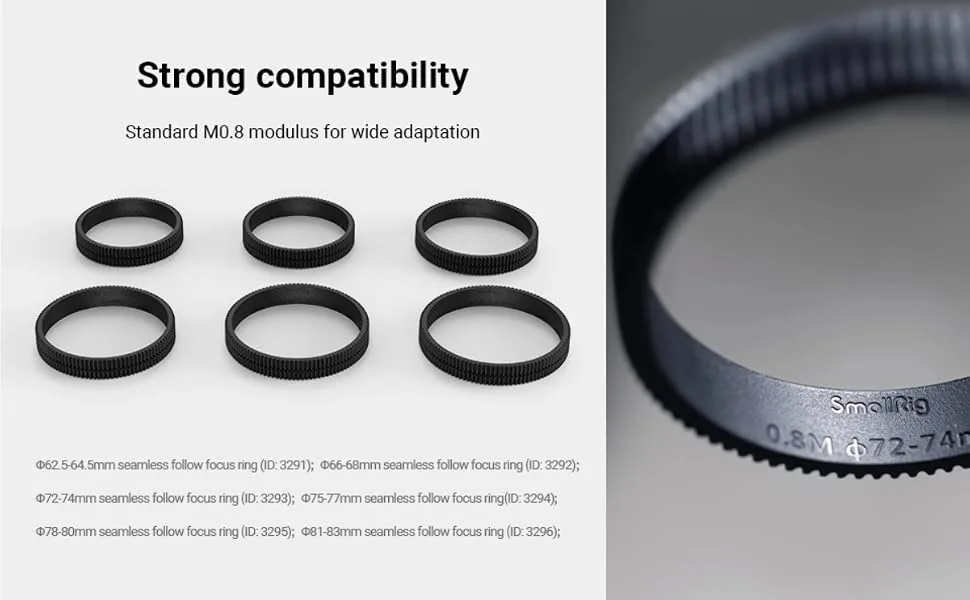 SmallRig Seamless Focus Gear Ring (78mm to 80mm) - 3295 78-80 - product information 4