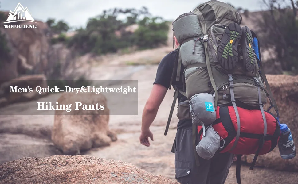 MOERDENG Men's Quick-Dry Stretch Hiking Pants Lightweight Cargo Work Pants Dark Grey02 Large - product information 14