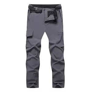 MOERDENG Men's Quick-Dry Stretch Hiking Pants Lightweight Cargo Work Pants Dark Grey02 Large - product information 15