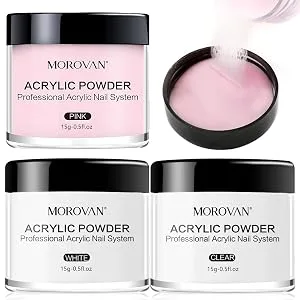 Morovan Acrylic Nail Kit 124 IN 1 with Everything 78 Colors Glitter Powder Acrylic Nail Tool for Acrylic Nails Extension Beginner kit - ACRYLIC POWDER 3-1