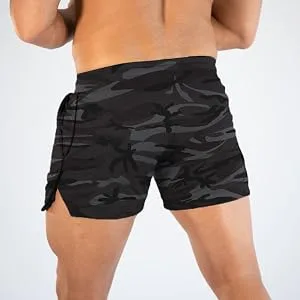 FLYFIREFLY Men's Gym Workout Shorts Running Lightweight Athletic Short Pants Bodybuilding Training Medium Black - gym shorts for men
