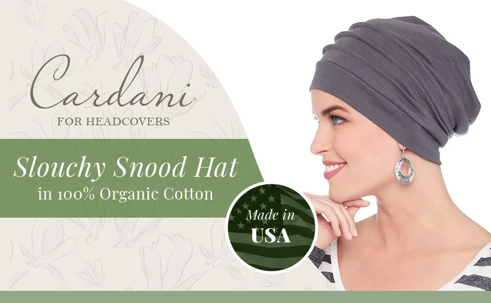 Headcovers Unlimited Slouchy Snood Hat - 100% Cotton Slouchy Beanie Hats for Women One Size Silver - product information 3