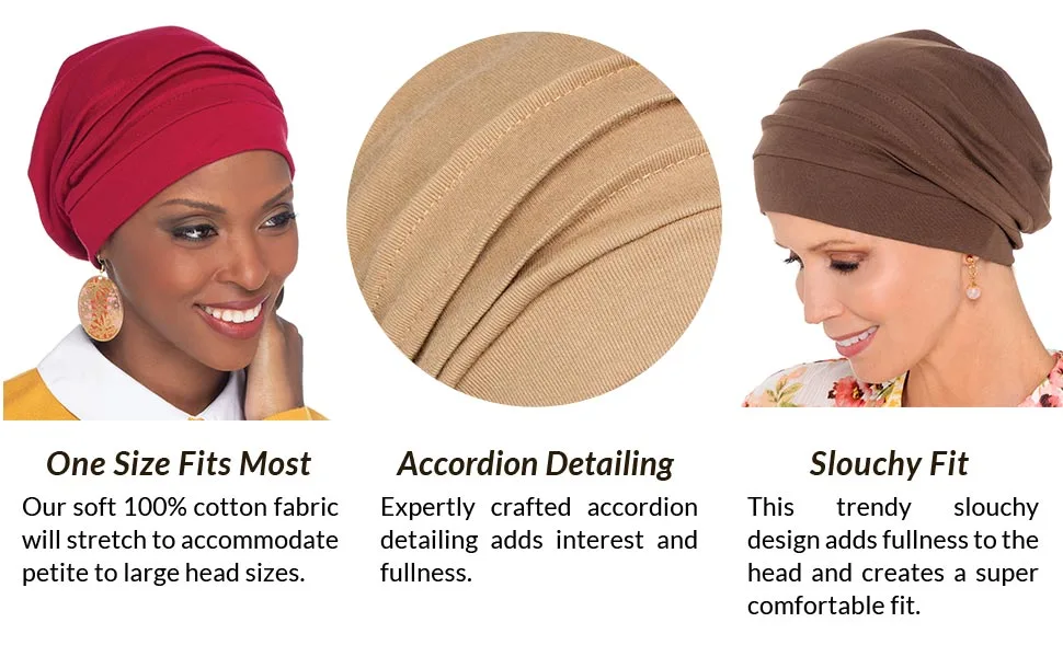 Headcovers Unlimited Slouchy Snood Hat - 100% Cotton Slouchy Beanie Hats for Women One Size Silver - product information 4