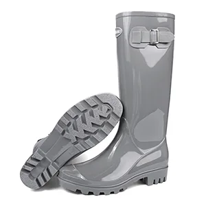 DKSUKO Women's Tall Rain Boots Garden Boots Waterproof Wellington Rubber Boots 9 Matte Black - Non-slip