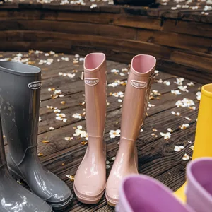 DKSUKO Women's Tall Rain Boots Garden Boots Waterproof Wellington Rubber Boots 9 Matte Black - Rich colors