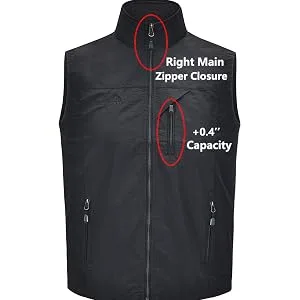 Spanye Men Lightweight Vest Outdoor Leisure Vest with Pockets Windproof Jacket For Sport Golf Work Medium 01black - product information 5