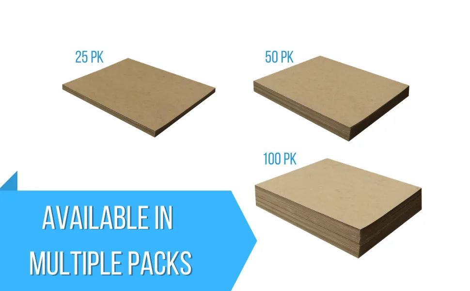 100 Chipboard Sheets 8.5 x 11 inch - 50pt (Point) Heavy Weight Brown Kraft Cardboard for Scrapbooking & Picture Frame Backing (.050 Caliper Thick) Paper Board | MagicWater Supply - Chipboard Thickness