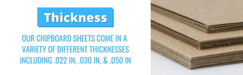 100 Chipboard Sheets 8.5 x 11 inch - 50pt (Point) Heavy Weight Brown Kraft Cardboard for Scrapbooking & Picture Frame Backing (.050 Caliper Thick) Paper Board | MagicWater Supply - thickness