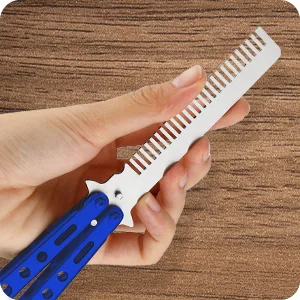 2 Pieces Butterfly Combs Stainless Steel Folding Training Practice Combs Hair Styling Tools for Sport Outdoor Use (Black, Silver) - product information 3