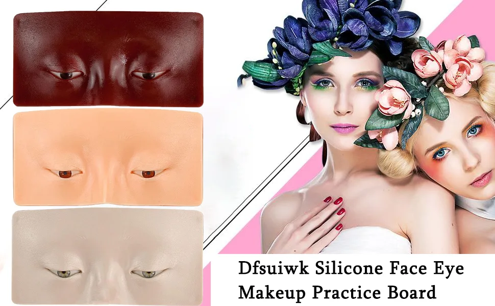 Makeup Practice Face, Dfsuiwk Silicone Face Eye Makeup Practice Board Professional Eyebrow and Eye Makeup Practice Board for Beginners (White) - Dfsuiwk Silicone Face Eye Makeup Practice Board