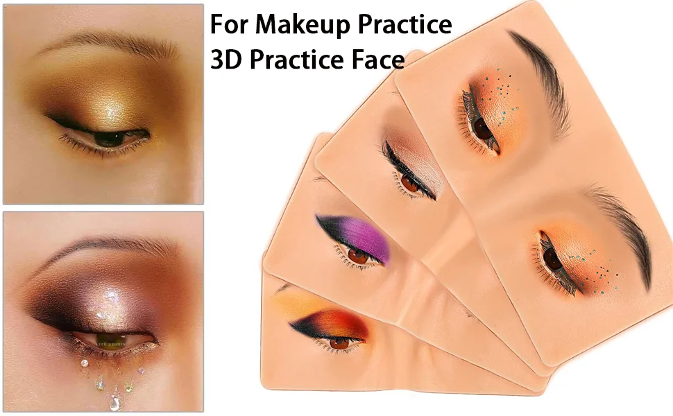 Makeup Practice Face, Dfsuiwk Silicone Face Eye Makeup Practice Board Professional Eyebrow and Eye Makeup Practice Board for Beginners (White) - Makeup Practice Face