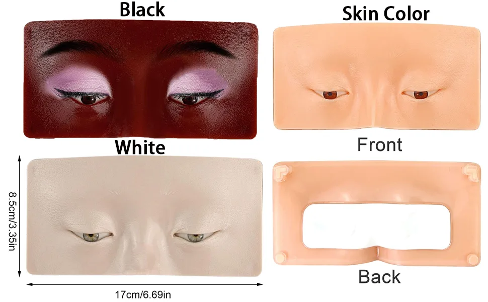 Makeup Practice Face, Dfsuiwk Silicone Face Eye Makeup Practice Board Professional Eyebrow and Eye Makeup Practice Board for Beginners (White) - Professional Eyebrow and Eye Makeup Practice Board for Beginners