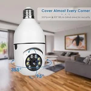 2Pcs Light Bulb Security Camera 2.4GHz & 5G WiFi Outdoor, 1080P E27 Light Socket Security Camera, Indoor 360 Home Security Cameras, Full Color Day and Night, Smart Motion Detection (2PCS, Support 5G) - light bulb camera wifi outdoor