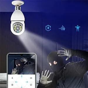 2Pcs Light Bulb Security Camera 2.4GHz & 5G WiFi Outdoor, 1080P E27 Light Socket Security Camera, Indoor 360 Home Security Cameras, Full Color Day and Night, Smart Motion Detection (2PCS, Support 5G) - wifi light bulb camera