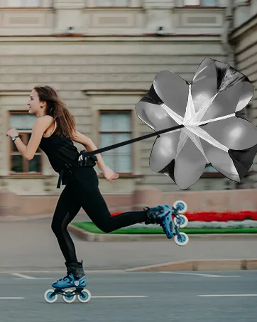 GIEMIT Running Speed Parachute,Speed Resistance Parachute with Adjustable Strap Black Training Parachute for Runner Speed Training and Acceleration Training 1 Umbrella - training parachute