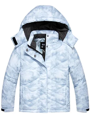 Skieer Girls' Waterproof Ski Jacket Warm Windproof Snow Winter Coat 6-7 White - WINTER COAT