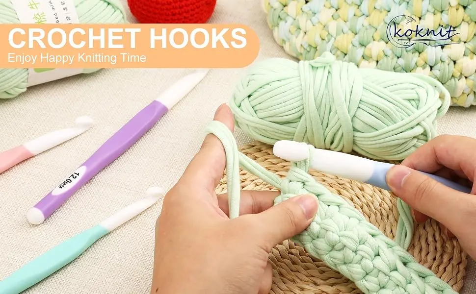 4PCS Crochet Hooks Ergonomic Handle Crochet Hooks Set for Arthritic Hands Comfortable Colourful Crochet Needles 8-15mm White - product information 9