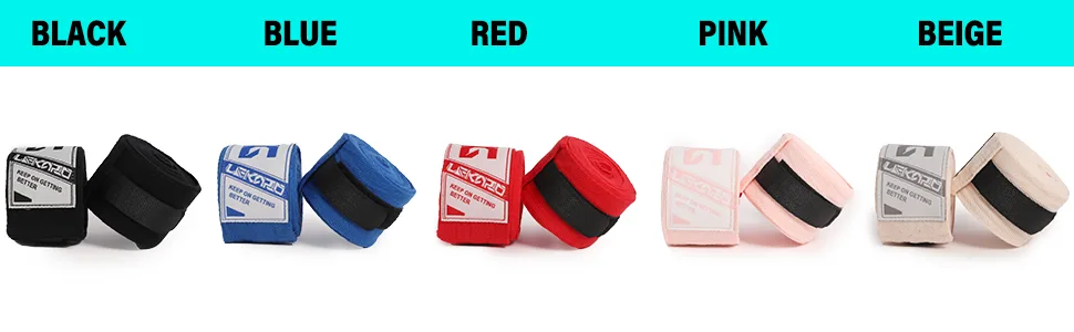LEKRO Elastic Cotton Boxing Hand Wraps for Muay Thai MMA Training for Men & Women 160 inch pink - product information 2