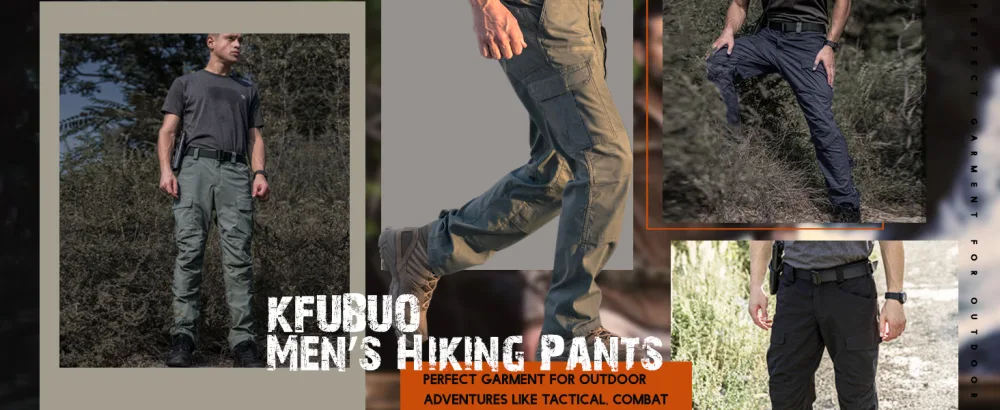 KFUBUO Men's Lightweight Ripstop Tactical Cargo Pants, Water Resistant Hiking Work Pants Relaxed Fit Black 28W x 30L - tactical, combat, military training, hiking, camping, fishing, and hunting