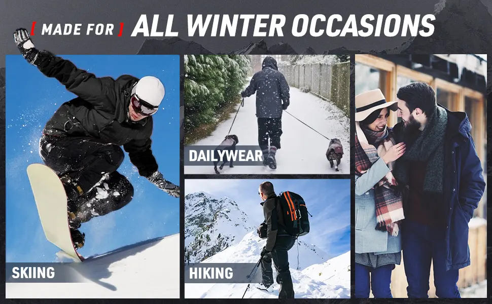 Ewedoos Wind-stopping Waterproof Ski Jacket Men Winter Snow Jacket for Men Snowboard Jacket Men with Detachable Hood Black Large - Waterproof Ski Jacket Men Winter Snow Jacket for Men Snowboard Jacket Men