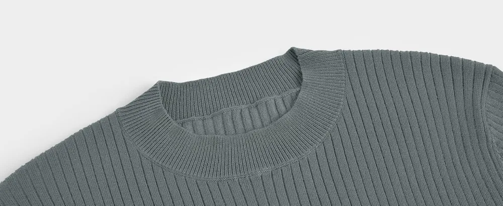 Mens Casual Slim Fit Basic Tops Short Sleeve Shirt Turtleneck T Shirts Rib Knitted Stretch Pullover Sweater Medium 01 Black - Dispaly