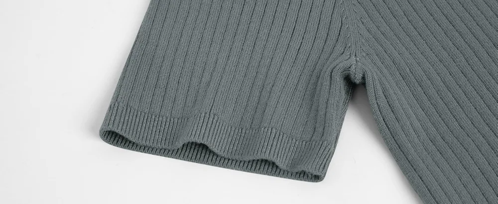 Mens Casual Slim Fit Basic Tops Short Sleeve Shirt Turtleneck T Shirts Rib Knitted Stretch Pullover Sweater Medium 01 Black - DISPALY