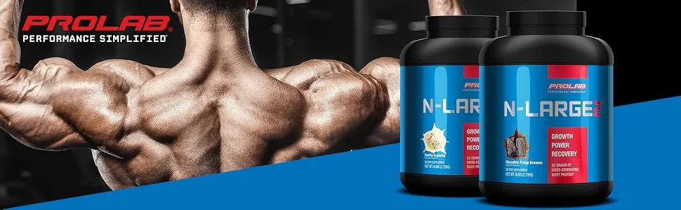 ProLab N-Large2 Mass Gainer - Powerful Mass Gaining Support Formula - Promotes Muscle Size, Growth, and Recovery - New (Vanilla Cupcake, 6 LB) Vanilla Cupcake 6 Pound - Prolab N-Large2, Mass Gainer, Weight Gainer