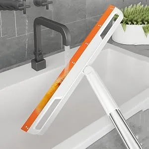 Multifunction Floor Squeegee, Household Silicone Wiper Magic Broom Non-Stick Hair Sweeping Tool Super Wiper Soft Mop Floor Scraping Sweeper For Bathroom, Glass, Window, Kitchen, Tile Cleaning (Orange) - product information 2