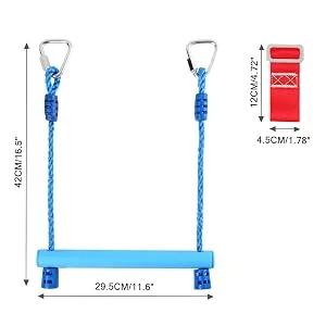 Odoland Monkey Bars, Ninja Trapeze Bars Adjustable and Durable Backyard Outdoor Swing Monkey Bar and Trapeze Bars, Obstacle Course for Training Equipment, Great for Kids and Youth Blue - product information 10
