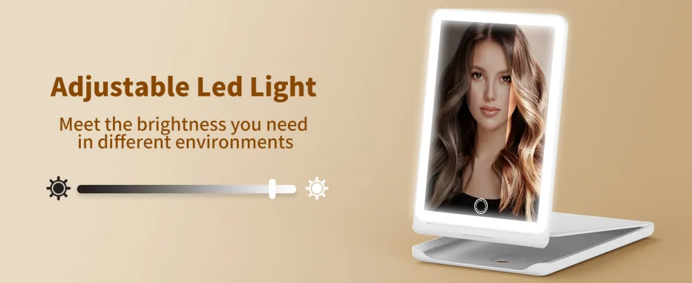 Jack & Rose Travel Mirror, Makeup Mirror with Lights and Magnification, Portable Mirror Led Lighted Makeup Mirror - Adjustable Led Light