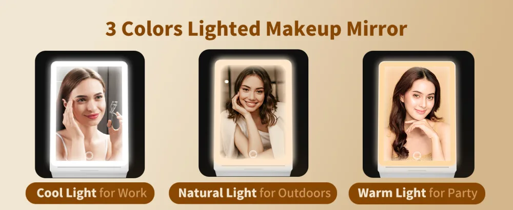 Jack & Rose Travel Mirror, Makeup Mirror with Lights and Magnification, Portable Mirror Led Lighted Makeup Mirror - lighted makeup mirror