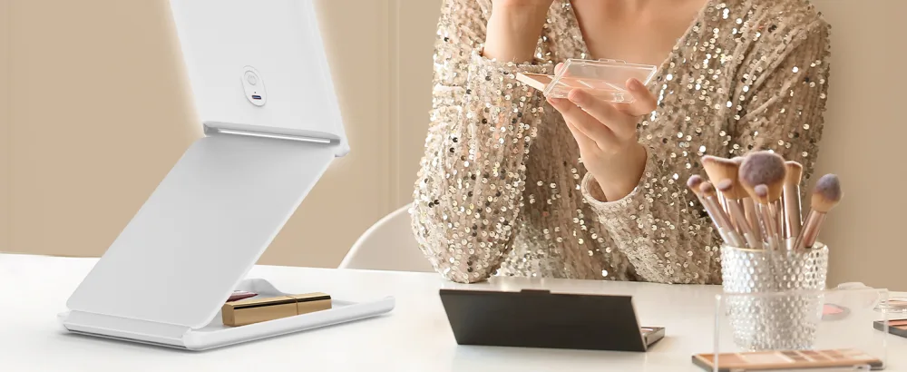 Jack & Rose Travel Mirror, Makeup Mirror with Lights and Magnification, Portable Mirror Led Lighted Makeup Mirror - makeup mirror