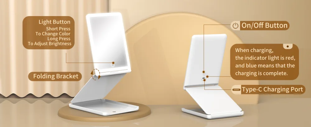 Jack & Rose Travel Mirror, Makeup Mirror with Lights and Magnification, Portable Mirror Led Lighted Makeup Mirror - travel makeup mirror