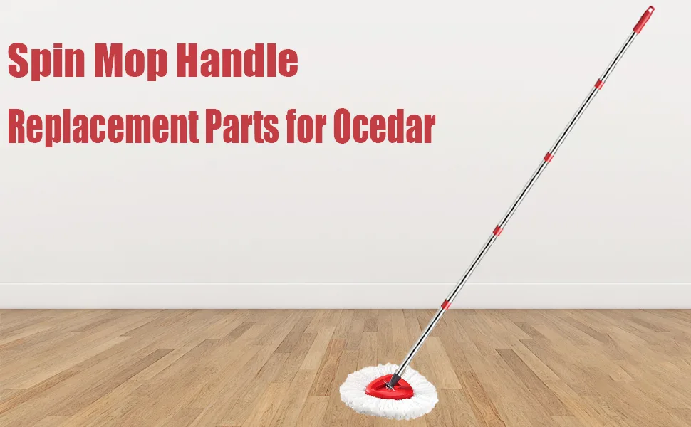 ANREKEYH 6FT Mop Handle Replacement Parts for OCedar EasyWring Microfiber Spin Mop, 5 Section 23-73in Stainless Steel German Thread Head Mop Handle Compatible with Microfiber Mop and Angle Broom - mop handle for ocedar