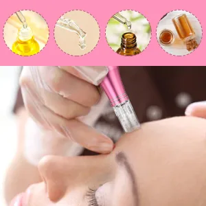 TBPHP M1 Electric Derma Beauty Pen Professional at-Home Kit with 12Pcs Replacement Cartridges - trusty Skin Care Tool Kit (Pink) - TBPHP