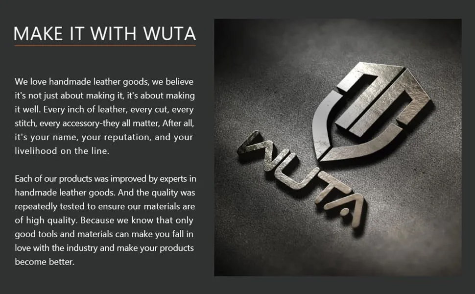 WUTA Removable Circle Leather Hole Punch Lacing Stitching Professional Working Hand Tool Kit Round Hole Puncher Craft Chisel Branding Design Circular Cutting Punches Kits (60 Pcs Chisel Head) - Adjustable Shoulder Straps