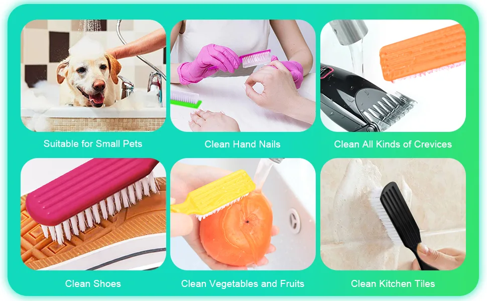 24 Pcs Handle Grip Nail Brush, NICEMOVIC Hand Fingernail Cleaner Brush Manicure Tools Scrub Cleaning Brushes Kit, Use for Toe and Nail Cleaning (Random Colors) - Nail Cleaning Brush