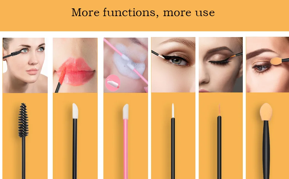 300pcs Disposable Makeup Tool Kit,Brow brush/Mascara brush/Lip Applicators/Eyeshadow applicators/Eyeliner brush,JASSINS Makeup Disposable Accessories With Organizer Box - product information 20