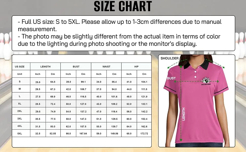 LASFOUR Personalized 3D Peace Love Bowling Tie Dye Cute Bowling Shirts for Women, Gift for Bowling Lovers Dt19 - ladies bowling shirts